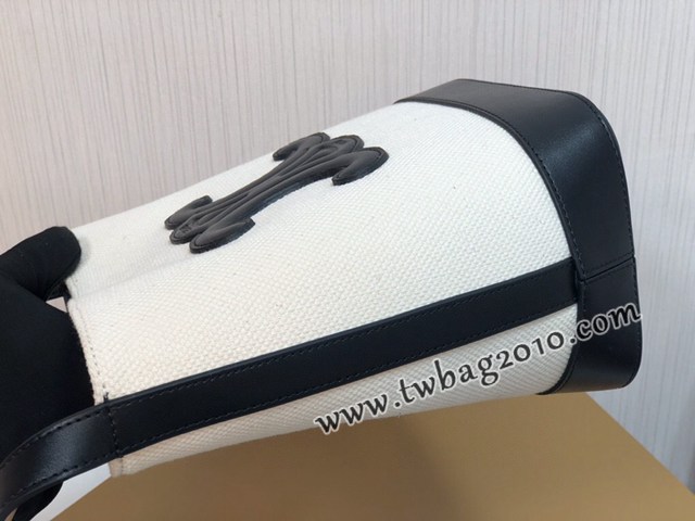 Celine專櫃2023新款CUIR TRIOMPHE小號織物牛皮水桶包 賽琳百搭斜挎肩背女包 sldj2441